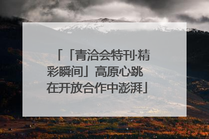 「青洽会特刊·精彩瞬间」高原心跳 在开放合作中澎湃