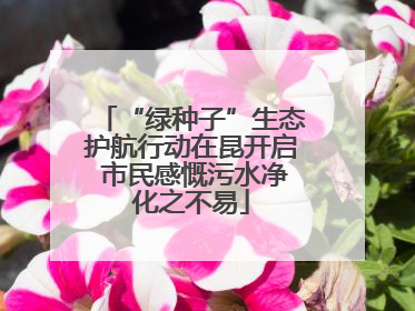 “绿种子”生态护航行动在昆开启 市民感慨污水净化之不易