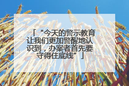 “今天的警示教育让我们更加警醒地认识到，办案者首先要守得住底线”