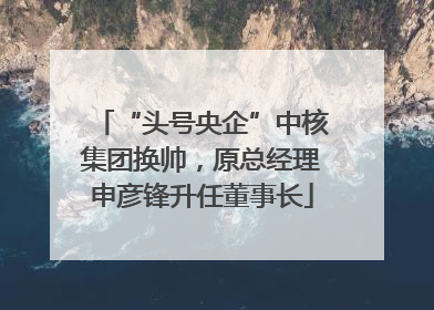 “头号央企”中核集团换帅，原总经理申彦锋升任董事长