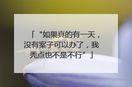 “如果真的有一天，没有案子可以办了，我秃点也不是不行”