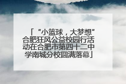 “小篮球，大梦想”合肥狂风公益校园行活动在合肥市第四十二中学南城分校圆满落幕
