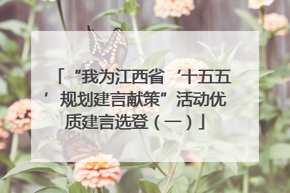 “我为江西省‘十五五’规划建言献策”活动优质建言选登（一）