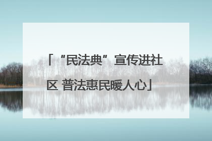 “民法典”宣传进社区 普法惠民暖人心