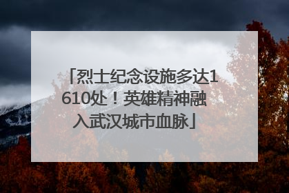 烈士纪念设施多达1610处！英雄精神融入武汉城市血脉