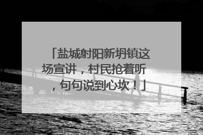 盐城射阳新坍镇这场宣讲，村民抢着听，句句说到心坎！