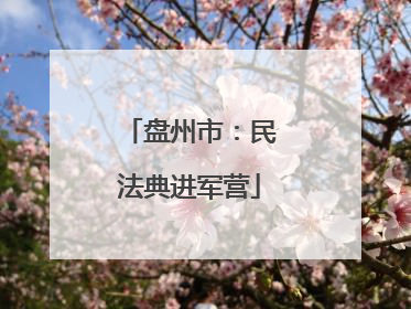 盘州市：民法典进军营