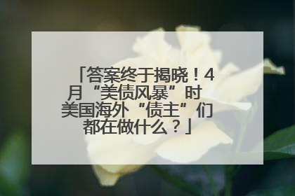 答案终于揭晓！4月“美债风暴”时 美国海外“债主”们都在做什么？