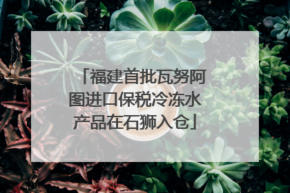 福建首批瓦努阿图进口保税冷冻水产品在石狮入仓