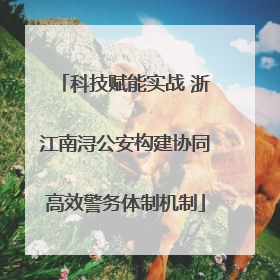 科技赋能实战 浙江南浔公安构建协同高效警务体制机制