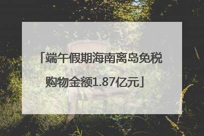 端午假期海南离岛免税购物金额1.87亿元