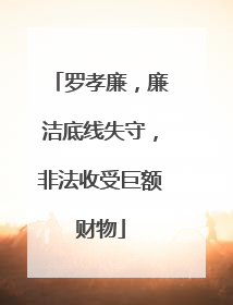 罗孝廉，廉洁底线失守，非法收受巨额财物