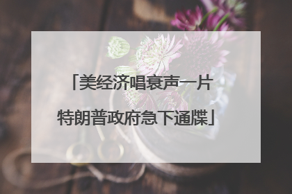 美经济唱衰声一片 特朗普政府急下通牒