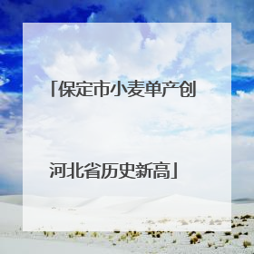 保定市小麦单产创河北省历史新高