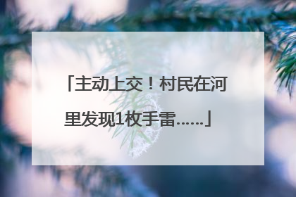 主动上交！村民在河里发现1枚手雷……