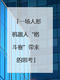 一场人形机器人“格斗赛”带来的思考
