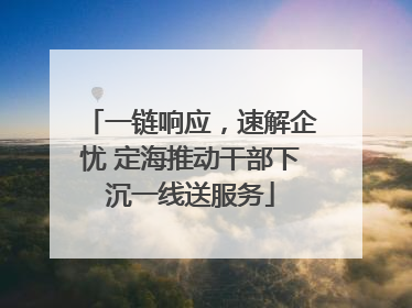 一链响应，速解企忧 定海推动干部下沉一线送服务