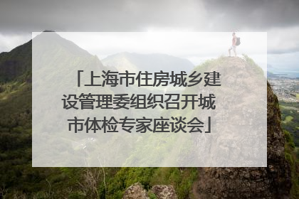 上海市住房城乡建设管理委组织召开城市体检专家座谈会