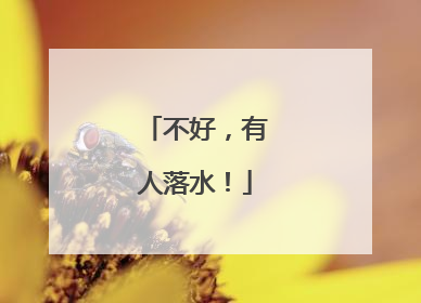 不好，有人落水！