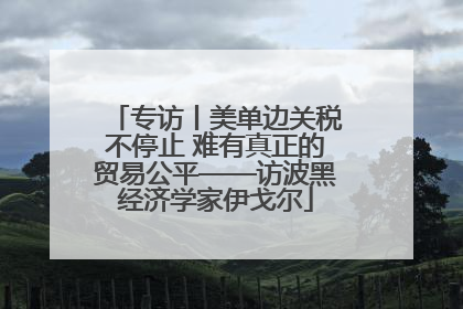 专访丨美单边关税不停止 难有真正的贸易公平——访波黑经济学家伊戈尔