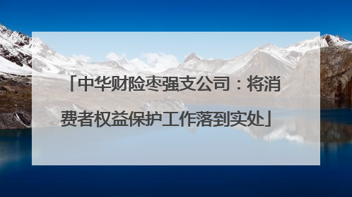 中华财险枣强支公司：将消费者权益保护工作落到实处