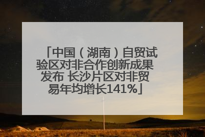 中国（湖南）自贸试验区对非合作创新成果发布 长沙片区对非贸易年均增长141%