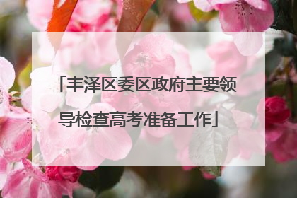 丰泽区委区政府主要领导检查高考准备工作