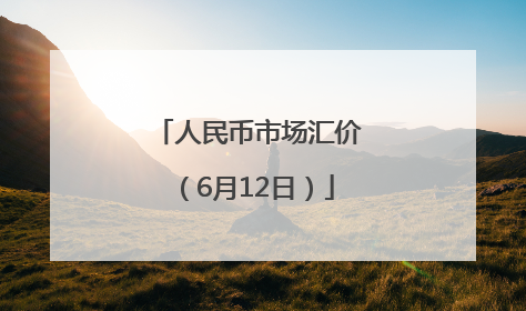 人民币市场汇价（6月12日）