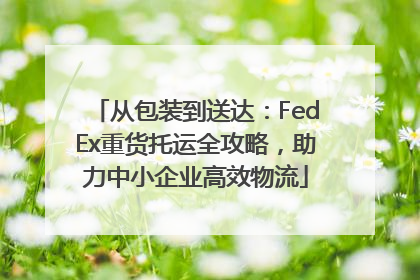 从包装到送达：FedEx重货托运全攻略，助力中小企业高效物流