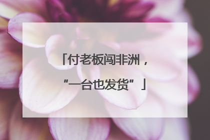 付老板闯非洲，“一台也发货”