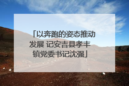以奔跑的姿态推动发展 记安吉县孝丰镇党委书记沈强