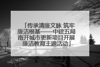 传承清廉文脉 筑牢廉洁根基——中建五局南开城市更新项目开展廉洁教育主题活动