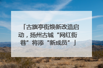 古旗亭街焕新改造启动，扬州古城“网红街巷”将添“新成员”