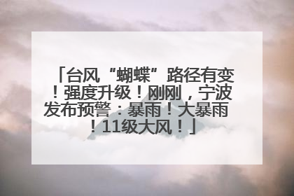 台风“蝴蝶”路径有变！强度升级！刚刚，宁波发布预警：暴雨！大暴雨！11级大风！