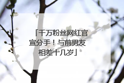 千万粉丝网红官宣分手！与前男友相差十几岁