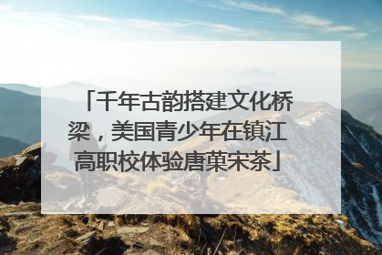 千年古韵搭建文化桥梁，美国青少年在镇江高职校体验唐菓宋茶