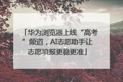 华为浏览器上线“高考”频道，AI志愿助手让志愿填报更稳更准