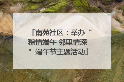 南苑社区：举办“粽情端午 邻里情深”端午节主题活动