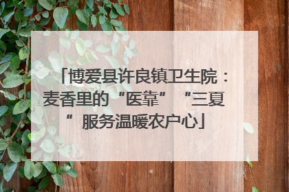 博爱县许良镇卫生院：麦香里的“医靠”“三夏”服务温暖农户心