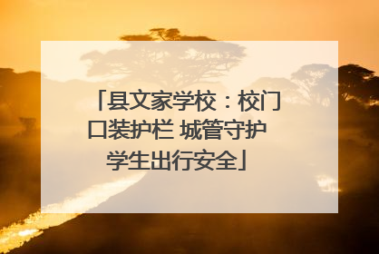 县文家学校：校门口装护栏 城管守护学生出行安全