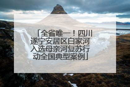 全省唯一！四川遂宁安居区白家河入选母亲河复苏行动全国典型案例