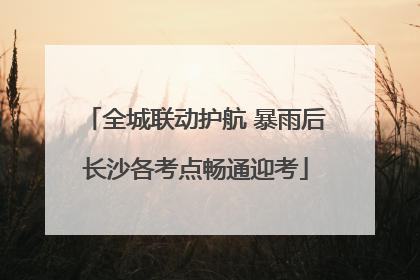 全城联动护航 暴雨后长沙各考点畅通迎考