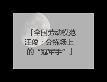 全国劳动模范汪俊：分拣场上的“冠军手”