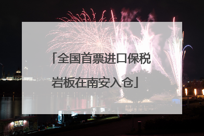 全国首票进口保税岩板在南安入仓