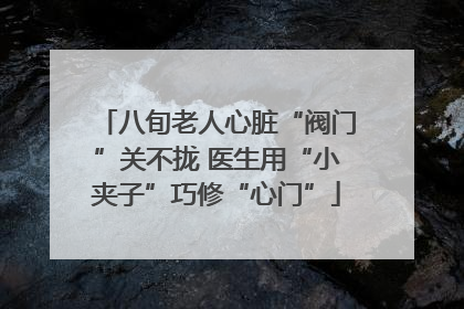 八旬老人心脏“阀门”关不拢 医生用“小夹子”巧修“心门”