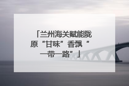 兰州海关赋能陇原“甘味”香飘“一带一路”