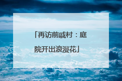 再访前戚村：庭院开出浪漫花