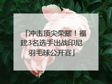 冲击顶尖荣耀！福建3名选手出战印尼羽毛球公开赛