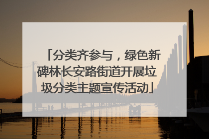 分类齐参与，绿色新碑林长安路街道开展垃圾分类主题宣传活动