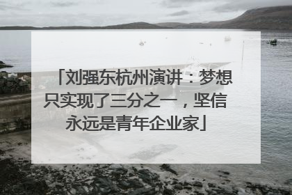 刘强东杭州演讲：梦想只实现了三分之一，坚信永远是青年企业家